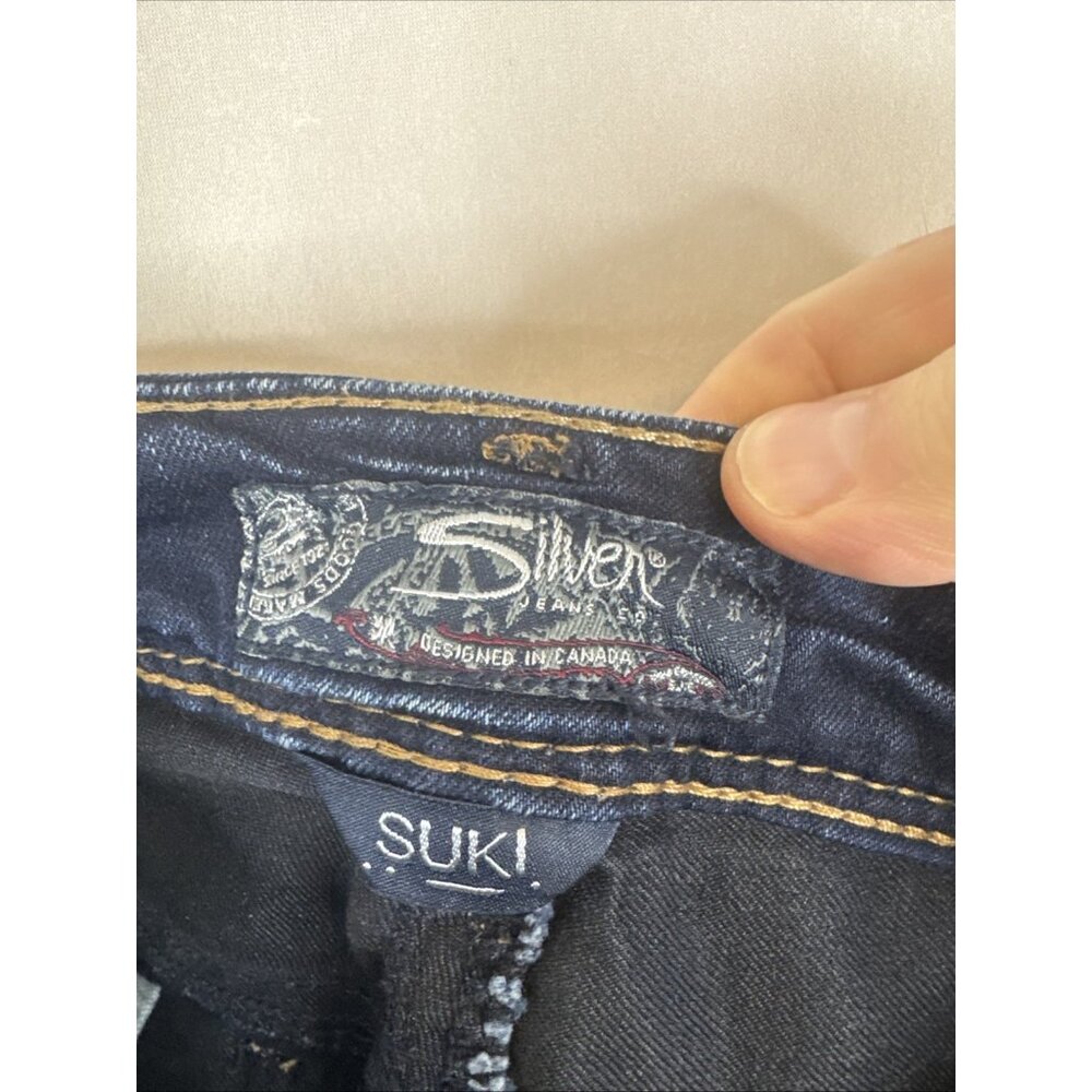 Silver Jeans Suki Mid Straight Women 31X32  Dark Wash Super Stretch Denim - Picture 6 of 9